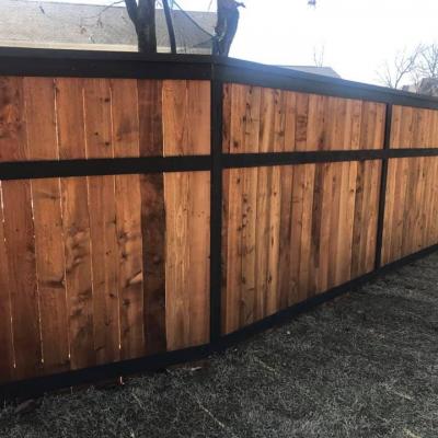 Wood Fence with Custom Stain
